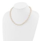 14k White Gold 5-8mm White Near-Round Freshwater Cultured Pearl 18 inch Necklace