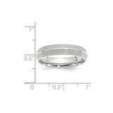 14k White Gold 5mm Double Milgrain Comfort Fit Wedding Band Size 12
