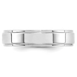 14k White Gold 5mm Flat with Step Edge Wedding Band Size 12