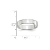 14k White Gold 5mm Flat with Step Edge Wedding Band Size 8