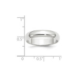 14k White Gold 5mm Half Round Wedding Band Size 13