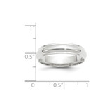 14k White Gold 5mm Half Round with Edge Wedding Band Size 8.5