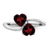 14k White Gold 5mm Heart Garnet ring