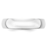 14k White Gold 5mm Lightweight Half Round Wedding Band Size 6.5