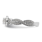 10k White Gold 3/4 carat Lab Grown Diamond VS/SI+ G+ Round Complete Fancy Halo Engagement Ring