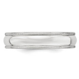 14k White Gold 5mm Milgrain Half Round Wedding Band Size 11