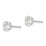 14k White Gold 5mm Round CZ Post Earrings