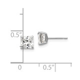 14k White Gold 5mm Square CZ Post Earrings