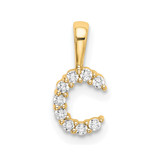 14k 1/10 carat Lab Grown Diamond VS/SI+ G+ Complete Letter C Initial Pendant
