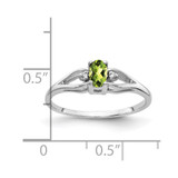 14k White Gold 5x3mm Oval Peridot AA Diamond ring - Y2-97BA99EB-2334