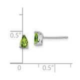 14k White Gold 5x3mm Pear Peridot Earrings