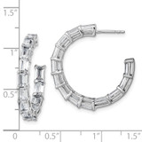 14k White Gold 6 1/2 carat Lab Grown Diamond VS/SI+ G+ Emerald Complete In and Out Hoop Earrings