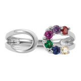 14k White Gold 6 Birthstone Wrap Mother's Ring Mounting