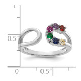 14k White Gold 6 Birthstone Wrap Mother's Ring Mounting