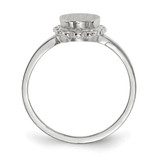 14k White Gold 6.5x7.0mm Open Back Signet Ring