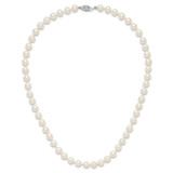 14k White Gold 6-7mm White Near Round Freshwater Cultured Pearl 16 inch Necklace