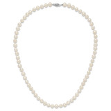14k White Gold 6-7mm White Near Round Freshwater Cultured Pearl 18 inch Necklace