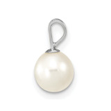 14k White Gold 6-7mm White Round Freshwater Cultured Pearl Pendant