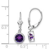 14k White Gold 6mm Amethyst Leverback Earrings - XL-E29DF43B-8253
