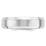 14k White Gold 6mm Beveled Edge Comfort Fit Wedding Band Size 8