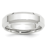 14k White Gold 6mm Beveled Edge Comfort Fit Wedding Band Size 9.5