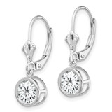 14k White Gold 6mm Cubic Zirconia Leverback Earrings - XL-1EDE838F-4180