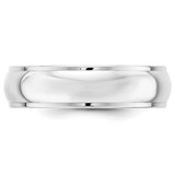 14k White Gold 6mm Half Round with Edge Wedding Band Size 6.5