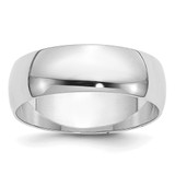 14k White Gold 6mm Half-Round Wedding Band Size 7