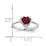 14k White Gold 6mm Heart Created Ruby ring