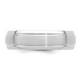 14k White Gold 6mm Heavyweight Comfort Fit Brushed Satin Line Edge Wedding Band Size 8