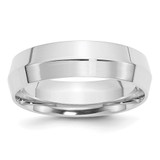 14k White Gold 6mm Knife Edge Comfort Fit Wedding Band Size 5.5