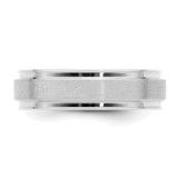 14k White Gold 6mm Lightweight Comfort Fit Brushed Satin Fancy Wedding Band Size 11