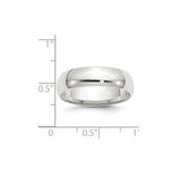 14k White Gold 6mm Lightweight Comfort Fit Wedding Band Size 13.5