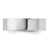14k White Gold 6mm Lightweight Flat Wedding Band Size 5