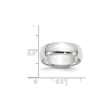 14k White Gold 6mm Lightweight Half Round Wedding Band Size 7