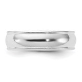 14k White Gold 6mm Milgrain Half Round Comfort Fit Wedding Band Size 9