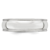 14k White Gold 6mm Milgrain Half Round Wedding Band Size 5