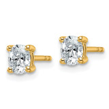14k 1/2 carat Certified Lab Grown Diamond VS+ F+ Complete Oval Four Prong Stud Earrings