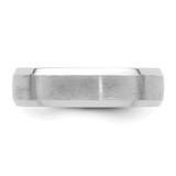 14k White Gold 6mm Standard Weight Comfort Fit Brushed Satin with Polished Beveled Edge Wedding Band Size 9