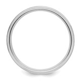 14k White Gold 6mm Standard Weight Comfort Fit Brushed Satin/Polished Line Edge Wedding Band Size 10