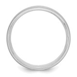 14k White Gold 6mm Standard Weight Comfort Fit Brushed Satin/Polished Milgrain Grooved Edge Wedding Band Size 10
