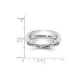 14k White Gold 6mm Standard Weight Comfort Fit Wedding Band Size 6.5