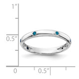 14k White Gold 6-stone Blue Diamond Band