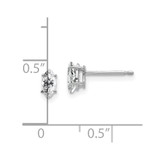 14k White Gold 6x3mm Marquise Cubic Zirconia earring