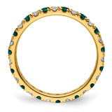 14k 1/2 carat Lab Grown Diamond VS/SI+ G+ and Lab Created Alexandrite Size 8 Eternity Band