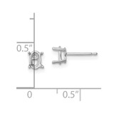 14k White Gold 6x4 Oval Earring Mountings