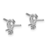 14k White Gold 6x4 Pear & Diamond Earring Mountings
