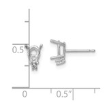 14k White Gold 6x4 Pear & Diamond Earring Mountings