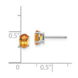 14k White Gold 6x4mm Citrine Earrings