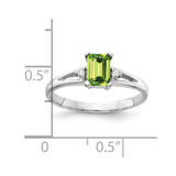 14k White Gold 6x4mm Emerald Cut Peridot AA Diamond ring